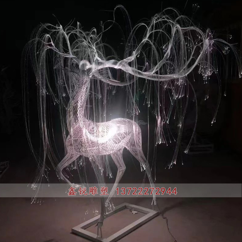 不銹鋼編織發光動物雕塑
